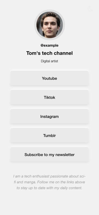 example of subscribe page